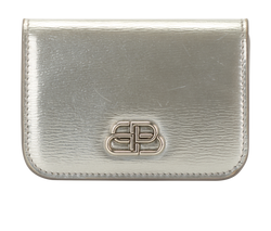 Balenciaga BB Mini Wallet, Leather, Metallic, 5681, DB, 1*